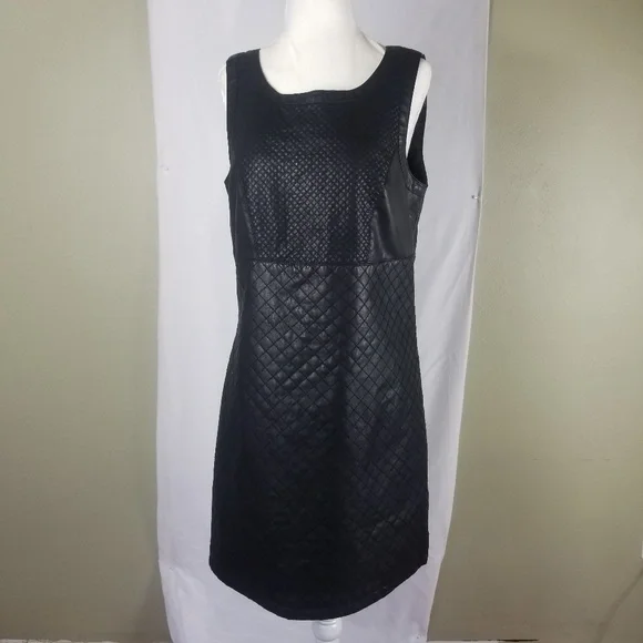 quilted faux leather dress Fate: All Your Idea Black Faux Leather Dress, Small - The Mint Julep Boutique
